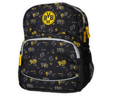 Borussia Dortmund BVB Kinder-Rucksack AOP Schwarz 30 x 25 x 12 cm